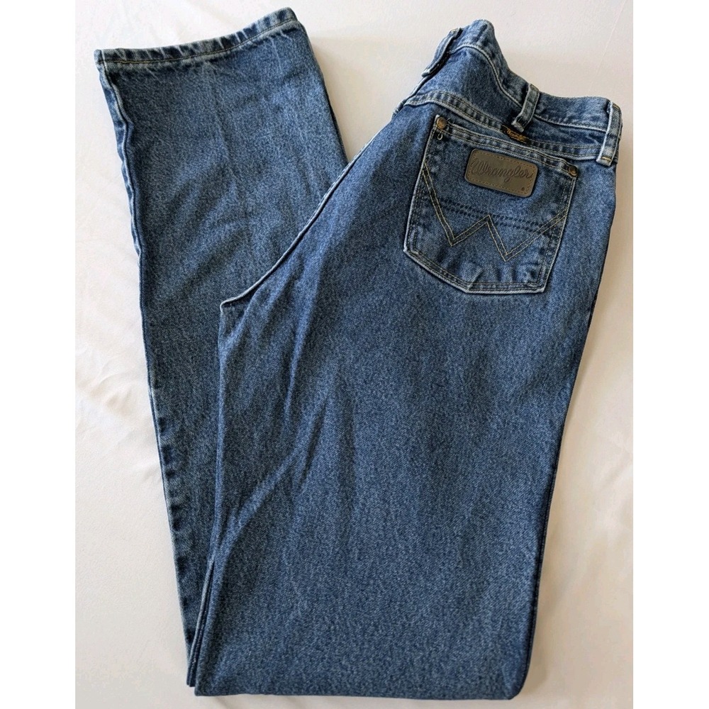 Wrangler George Strait Jeans Mens 33x36 Blue Medium Wash Denim Straight Leg